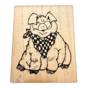 DOTS EUC Small Prize Pig Smiling H 203 Rubber Stamp